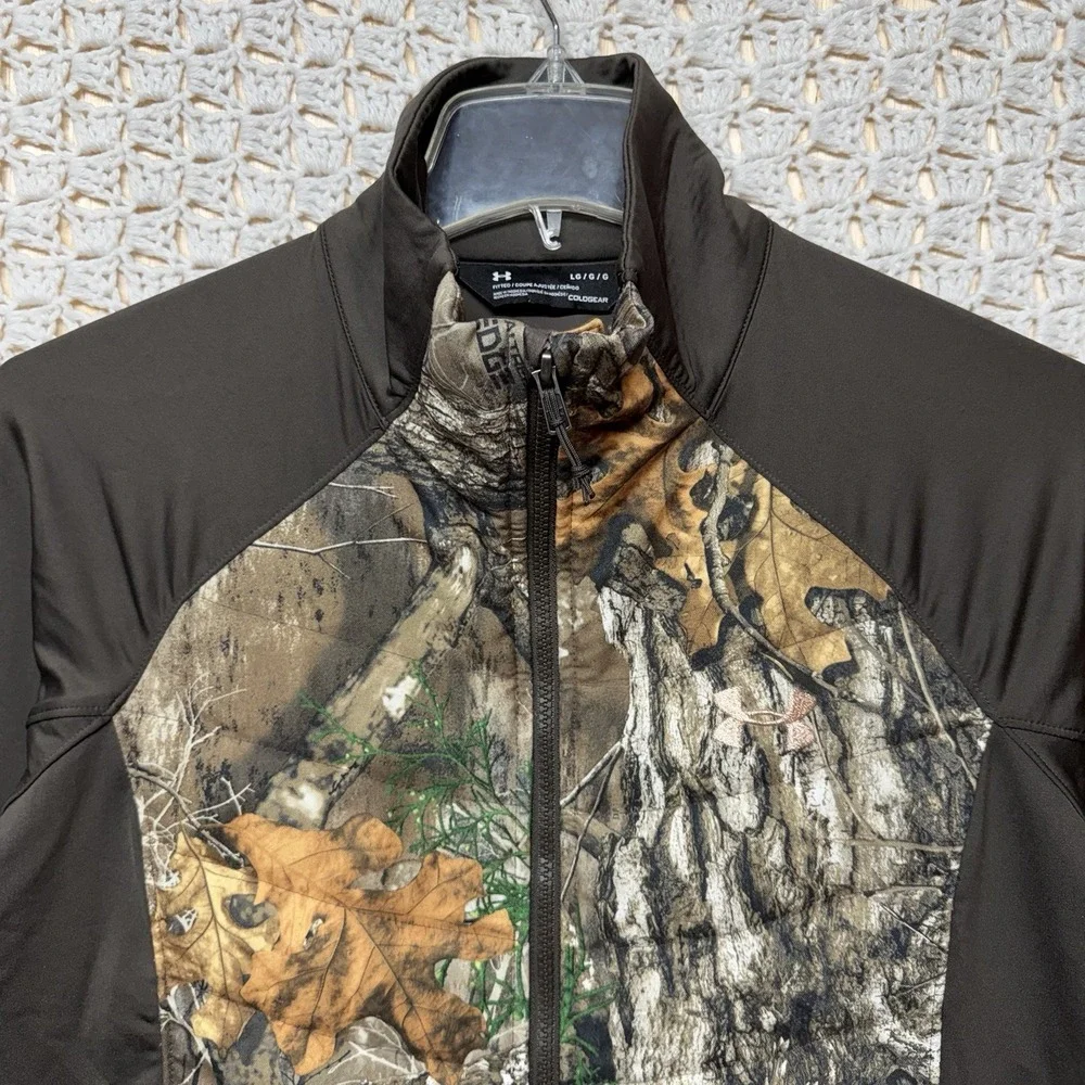 Under Armor Real Tree Jacket Women Sz L Camouflage Full Zip Materiaux Neufs - Picture 2 of 15